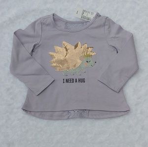 Children's Place Hedgehog Purple Lace Hug Shirt